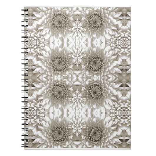 Cahier Journal Élégant Fleurs Beige (Devant)