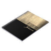 Cahier Journal Élégant Nom Or Noir (Côté gauche)