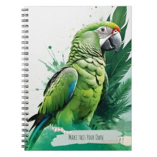 Cahier Journal Moderne Feuilles Vertes Perroquet V