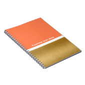 Cahier Journal Moderne Luxe Corail Or Et Blanc (Côté Droit)