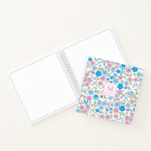 Cahier Journal Monogramme Floral Rose Bleu (Intérieur)