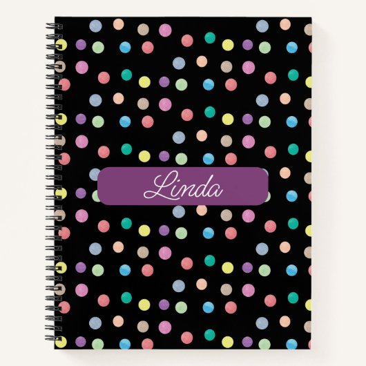 Cahier Journal Notebook avec points peints à la ma (Devant)