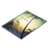 Cahier journal Palmiers Chaleur Tropicale Plage (Côté gauche)