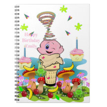 Cahier Joyeux Anniversaire Cupcake Rose