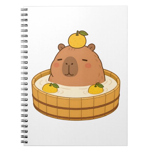 Cahier Kawaii Yuzu Bain Onsen Capybara Mignon (Devant)