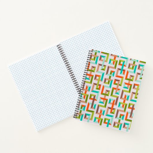Cahier Labyrinthe Géométrique 3D Moderne du Milieu (Intérieur)