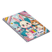 Cahier Lapin & Chat Mignon – Nom Éditable (Côté Droit)