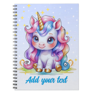Cahier Licorne Bleue – avec Nom Personnalisé