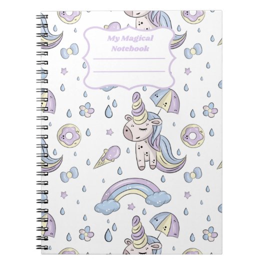 Cahier Licorne Magique pour Filles (Devant)