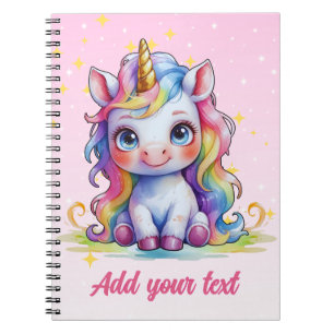 Cahier Licorne Magique Rose – Nom Personnalisé