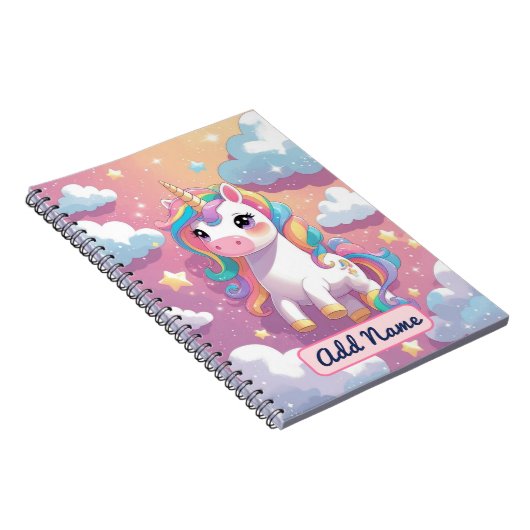 Cahier Licorne Mignon – Nom Modifiable (Côté Droit)