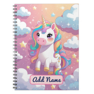 Cahier Licorne Mignon – Nom Modifiable