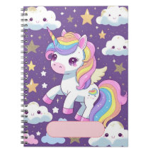 Cahier Licorne Mignonne – Nom éditable