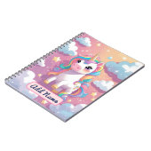 Cahier Licorne Mignonne – Nom Modifiable (Côté gauche)