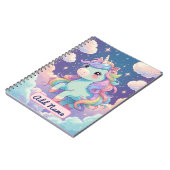 Cahier Licorne Mignonne – Nom Modifiable (Côté gauche)