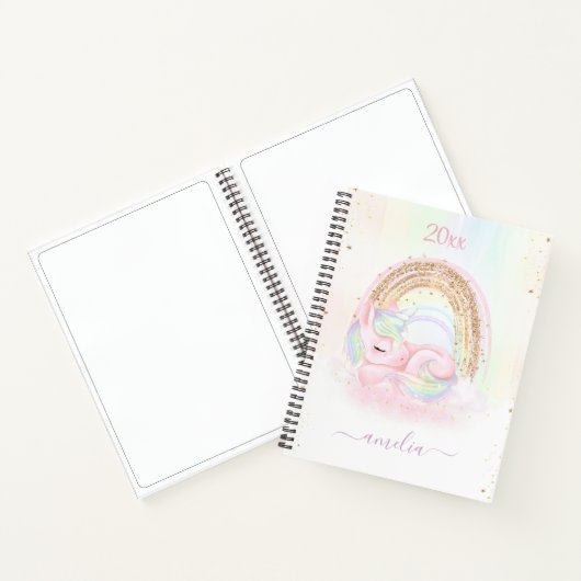 Cahier Licorne Pastel Féminin Mignon (Intérieur)
