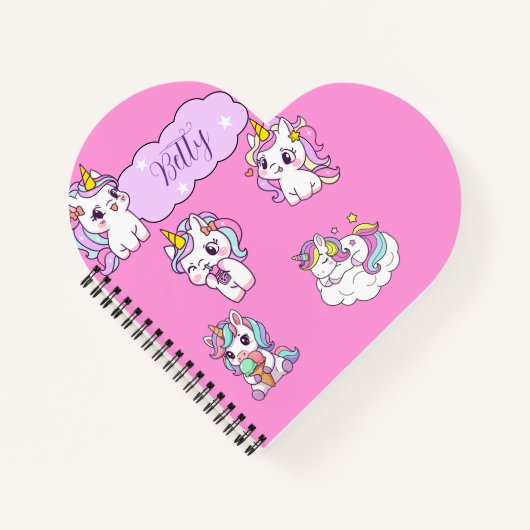 Cahier Licorne Personnalisé Mignon (Devant)