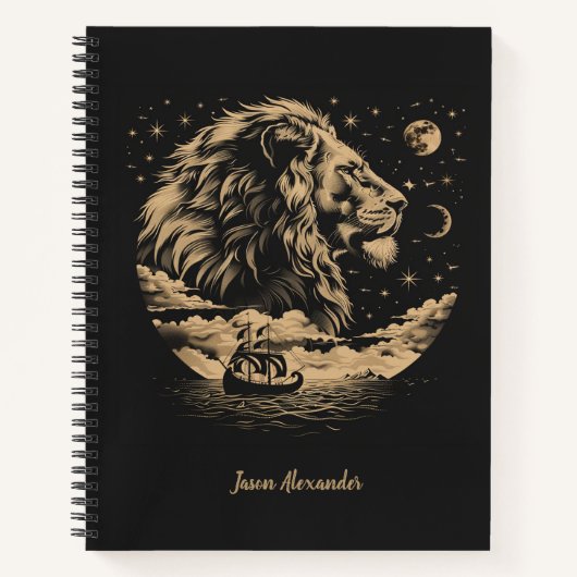 Cahier Lion Zodiaque Astrologie Lion École (Devant)
