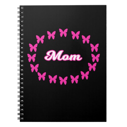 Cahier Maman avec papillons roses mignons (Devant)