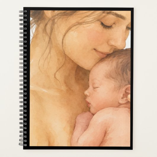 Cahier Mère & Bébé Endormi Aquarelle (Devant)