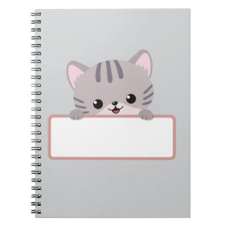 Cahier Mignon Chat – Journal Spirale Personnalisé