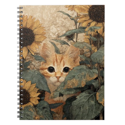 Cahier Mignon Chatons dans les Fleurs (Devant)