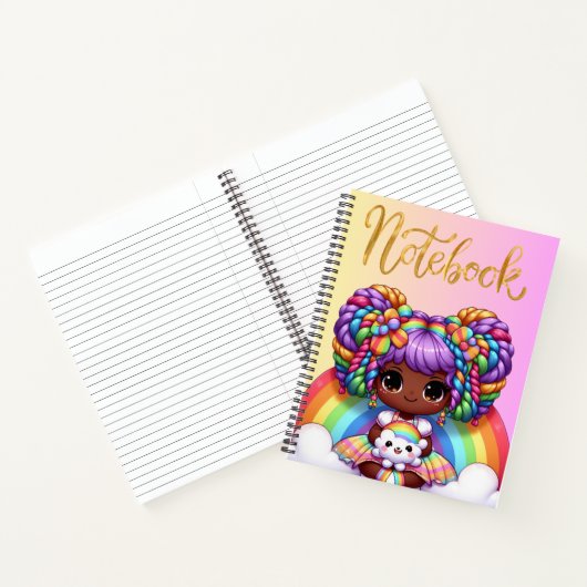 Cahier mignon/Fille chibi arc-en-ciel adorable  (Intérieur)