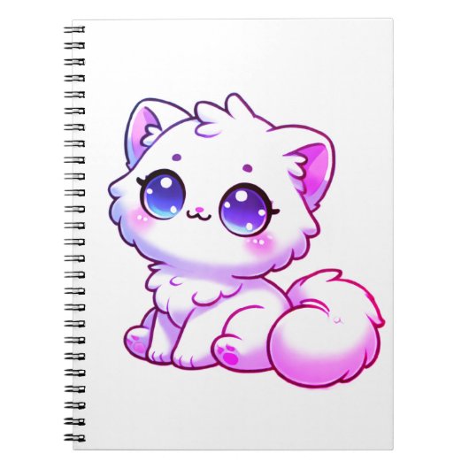 Cahier Mignon Kawaii Pelucheux de Chat (Devant)