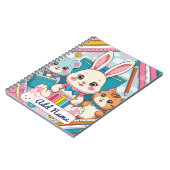 Cahier Mignon Lapin & Chat – Nom Modifiable (Côté gauche)