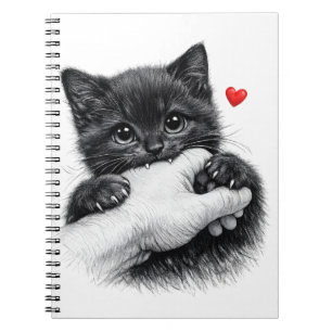 Cahier Mignon Petit Chat Noir Morsure d'Amour