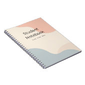 Cahier minimaliste étudiant Journal pastel (Côté Droit)