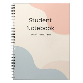Cahier minimaliste étudiant Journal pastel