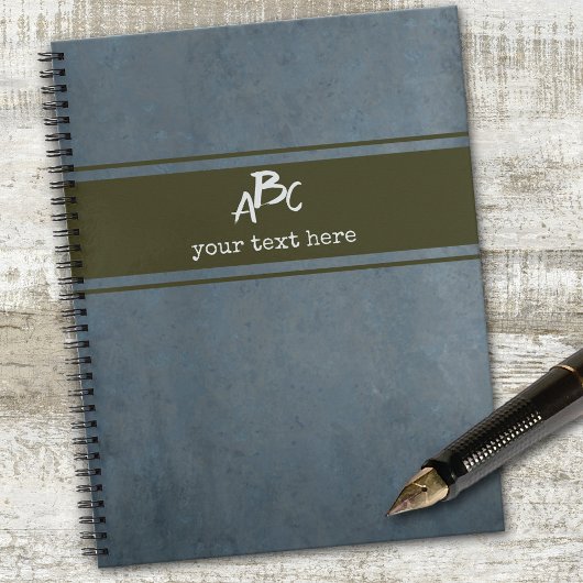 Cahier minimaliste grunge avec monogramme personna