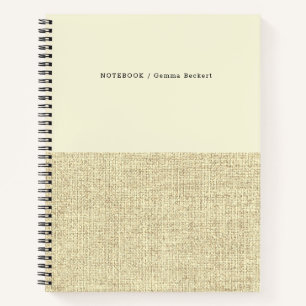 Cahier moderne à motif jaune beurre et toile de li