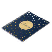 Cahier moderne à points de confettis brillants ble (Côté gauche)