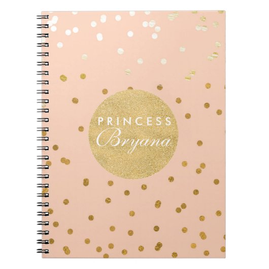 Cahier moderne à points de confettis brillants pêc (Devant)