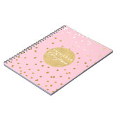 Cahier moderne à points de confettis brillants ros (Côté gauche)