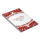 Cahier moderne batik rouge et blanc (Côté Droit)
