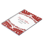 Cahier moderne batik rouge et blanc (Côté gauche)
