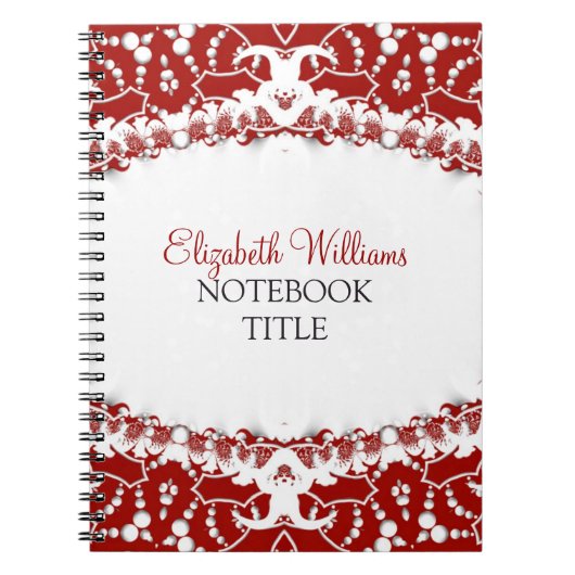 Cahier moderne batik rouge et blanc (Devant)