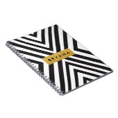 Cahier moderne lignes géométriques noir et blanc (Côté Droit)