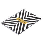 Cahier moderne lignes géométriques noir et blanc (Côté gauche)