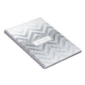 Cahier moderne pailleté blanc et argenté (Côté Droit)