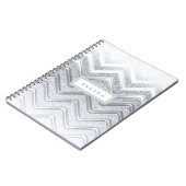 Cahier moderne pailleté blanc et argenté (Côté gauche)