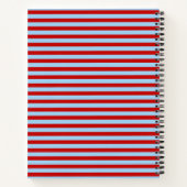 Cahier moderne rayé rouge et bleu (Dos)