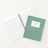 Cahier Moderne Rayé Vert Foncé (Intérieur)