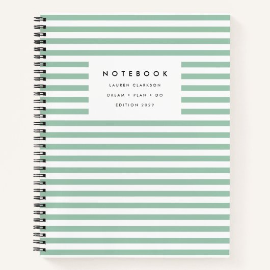 Cahier Moderne Vert Clair Rayé (Devant)