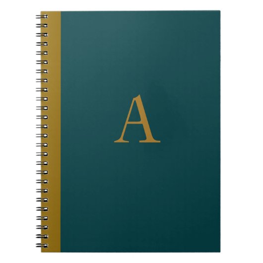 Cahier Monogrammé Bleu Paon (Devant)