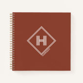 Cahier | Monogramme Initial Géométrique Élégant (Devant)