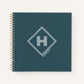 Cahier | Monogramme Initial Géométrique Moderne (Devant)